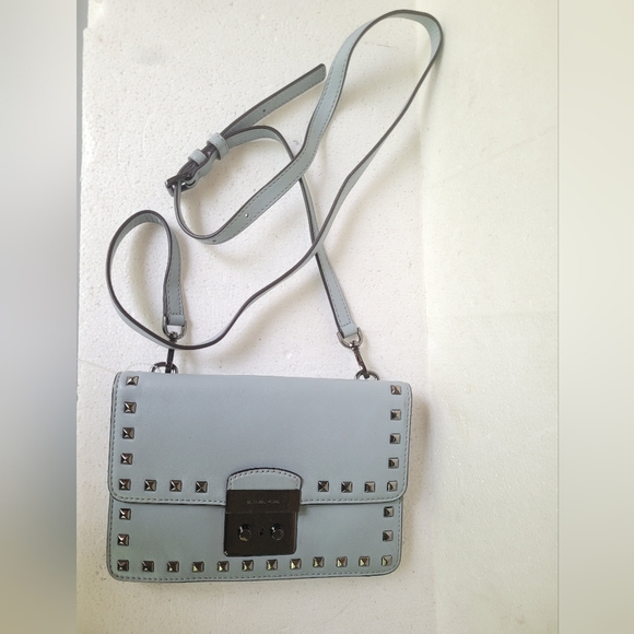 Michael Kors Dusty Blue Crossbody Leather Bag - Picture 2 of 10